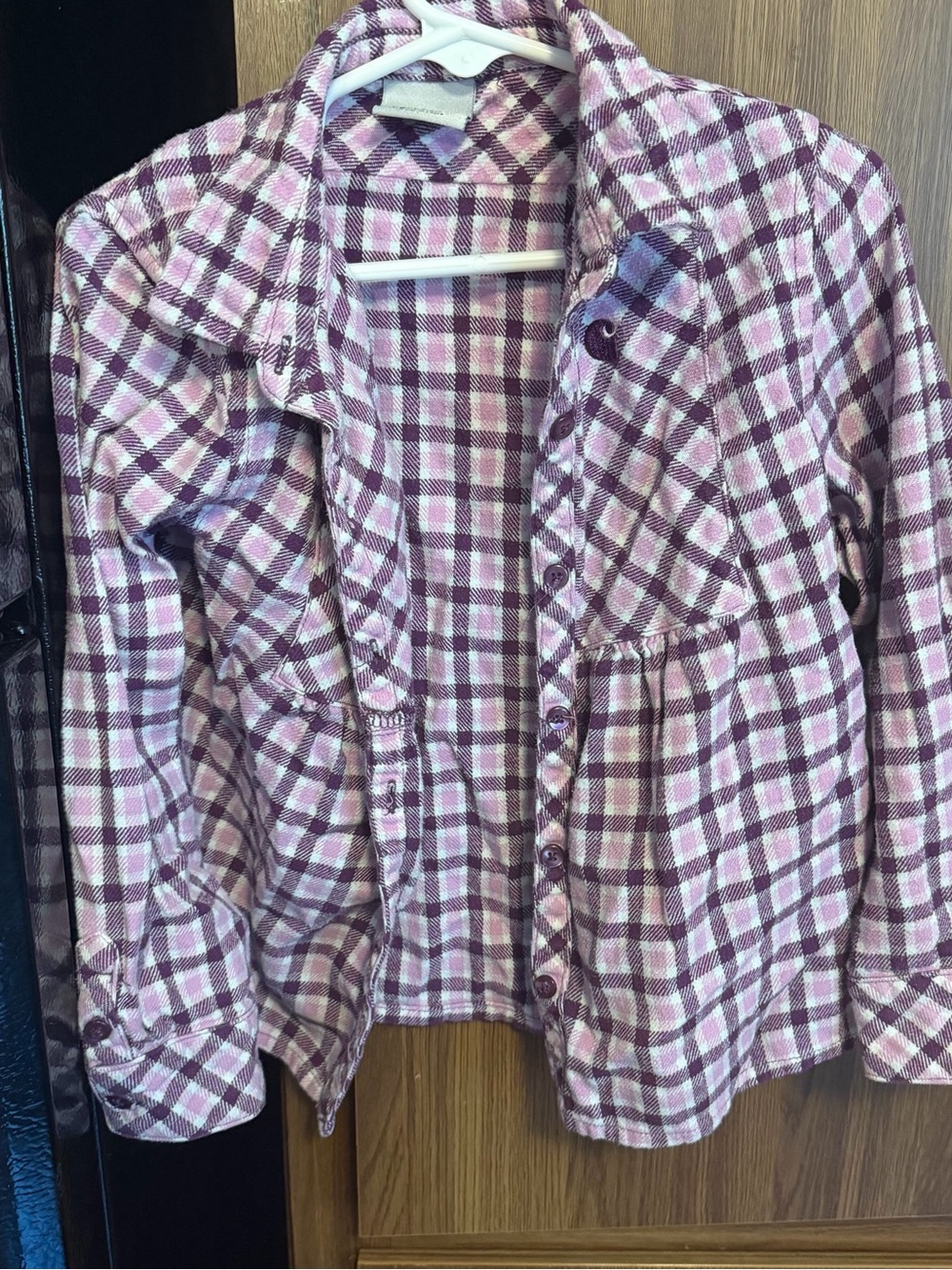 Carhartt Girls Pink and White Plaid Button Jacket